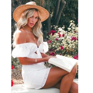 LIKE NEW Cotton Eyelet Button Down Mini Dress